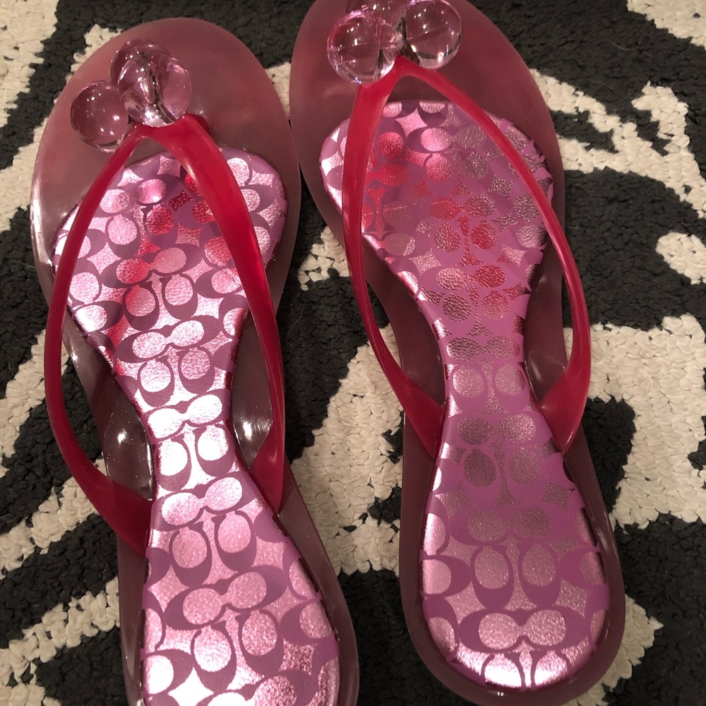 Coach Madlena Pink Flipflops - Size 10